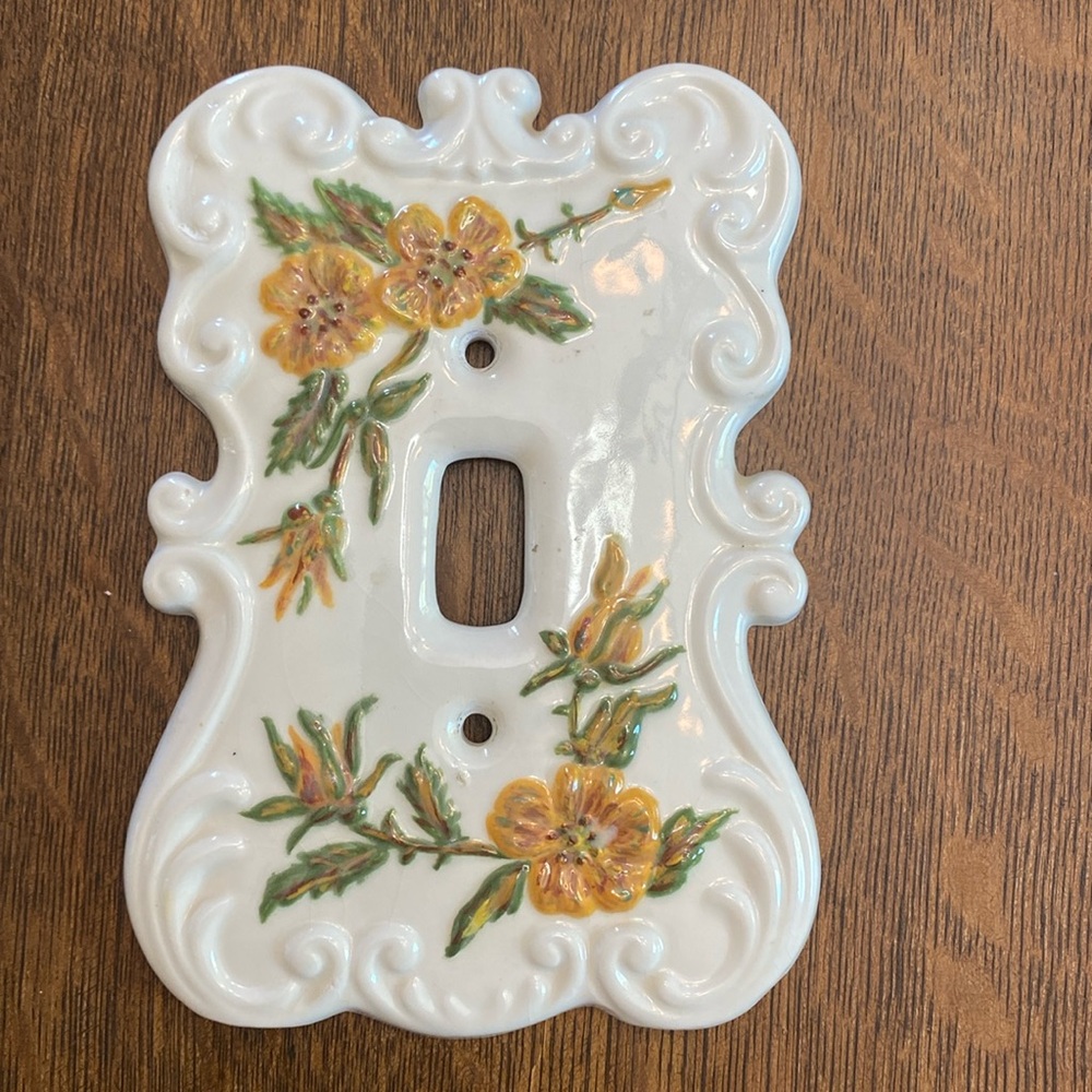 Handmade painted light switch plate